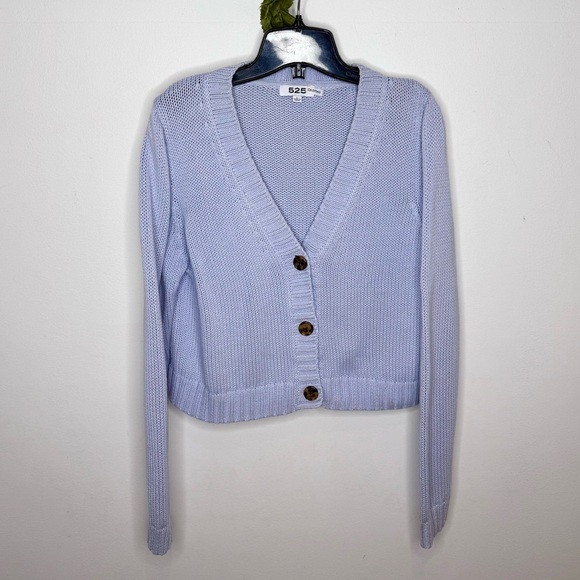 525 America Ribbed V-Neck Cropped Cardigan - Picture 2 of 9